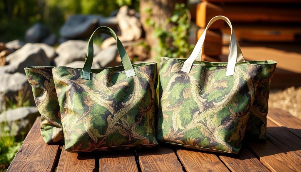Eco-friendly camouflage tote bags