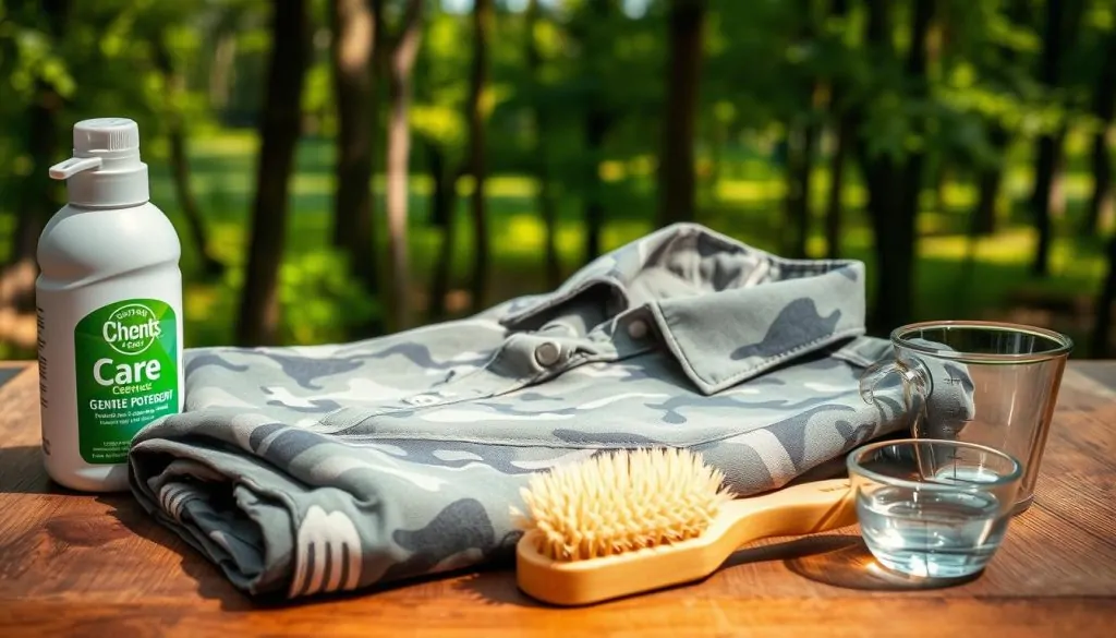 camo print shirt care